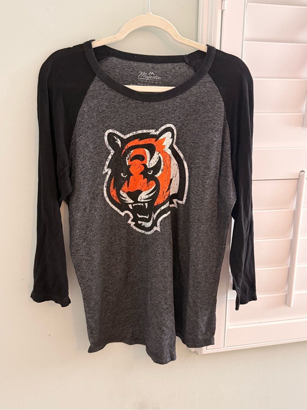 Majestic Threads' Cincinnati Bengals Raglan Tee - RUNS SMALL